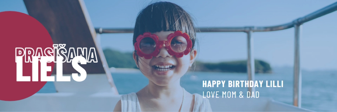 Dzimšanas dienas girl blue modern-bold