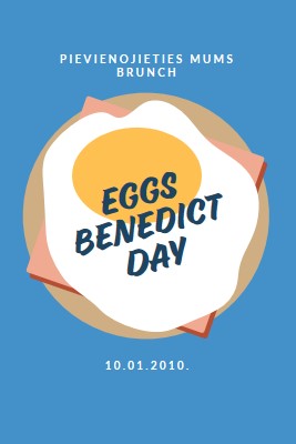 Eggs Benedict Day blue whimsical-color-block