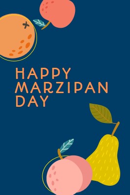 Happy Marzipan Day blue whimsical-line