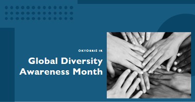 Global Diversity Awareness Month blue modern-geometric-&-linear