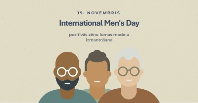 International Men's Day gray modern-color-block