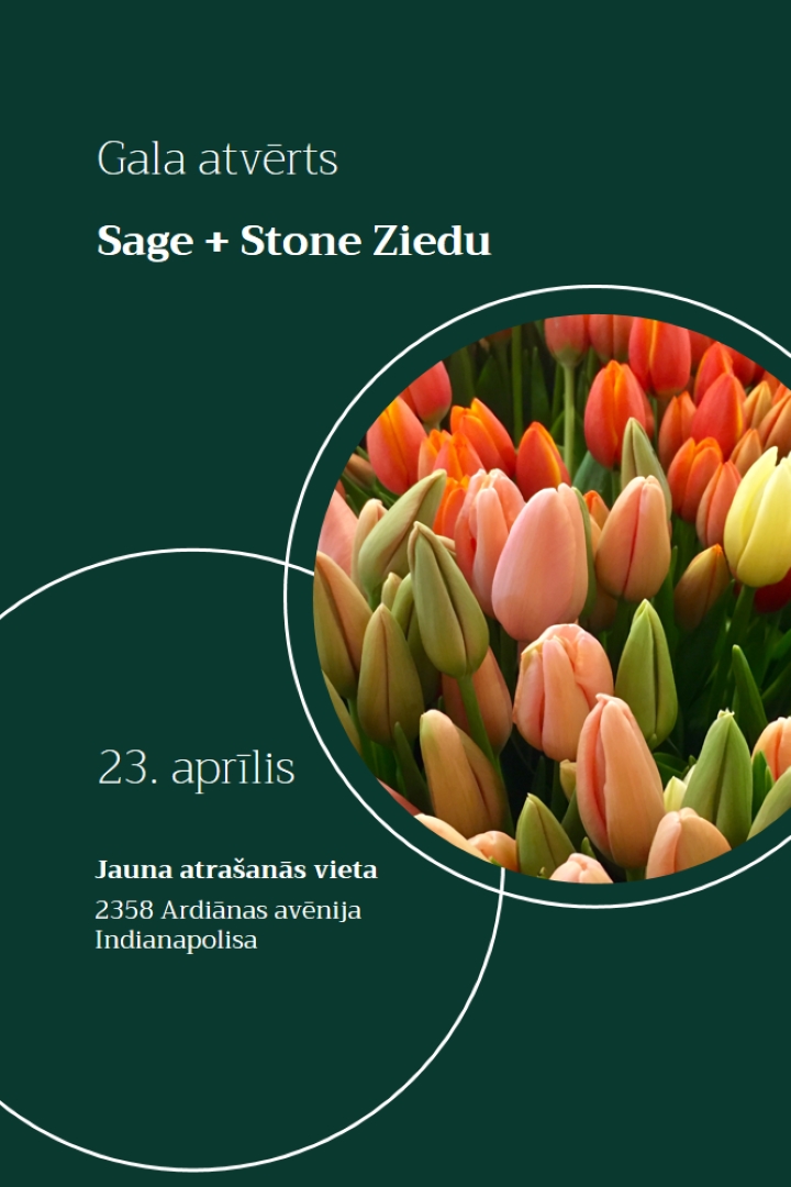 Ziedu ziedu gala atvērts dizains green modern-simple