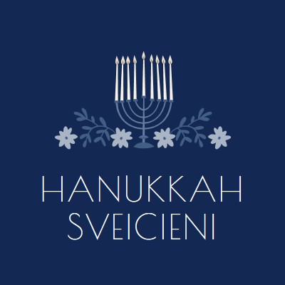 Hanukkah greetings blue modern-simple