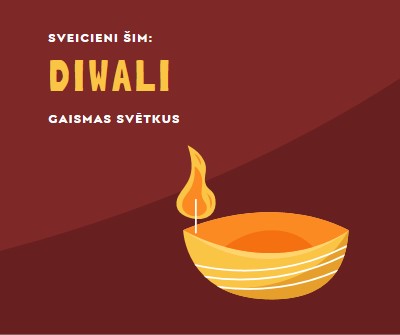 Apsveikuma lietojumprogramma Diwali red whimsical-color-block