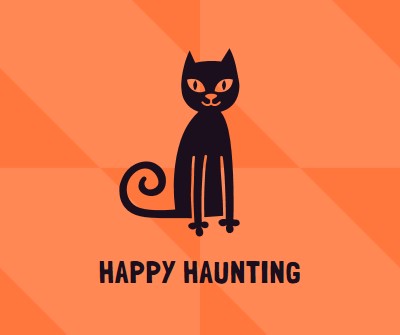 Happy haunting orange whimsical-color-block