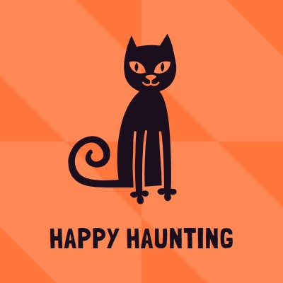 Happy haunting orange whimsical-color-block