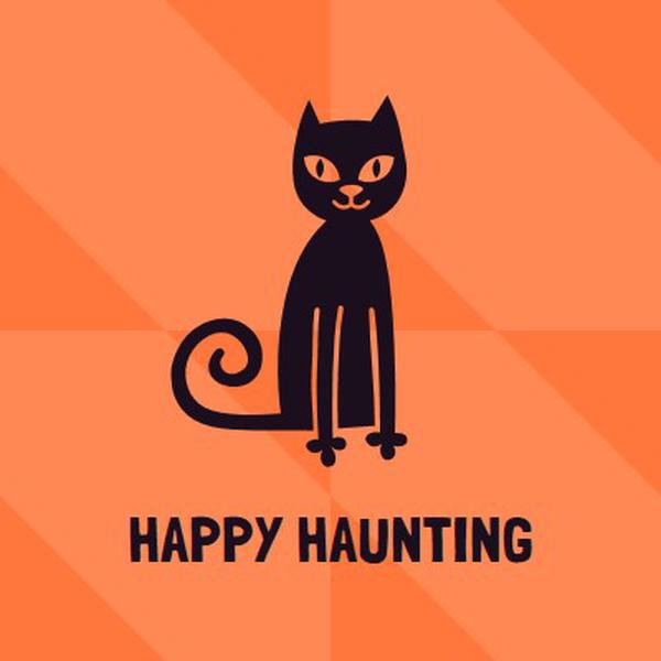 Happy haunting orange whimsical-color-block