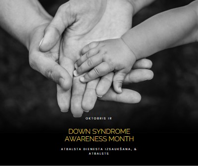 Down Syndrome Awareness Month black modern-simple