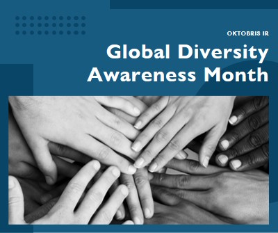 Global Diversity Awareness Month blue modern-geometric-&-linear