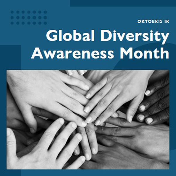 Global Diversity Awareness Month blue modern-geometric-&-linear