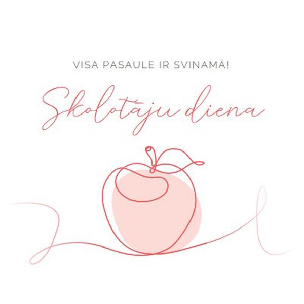 Skolotāja diena red whimsical-line