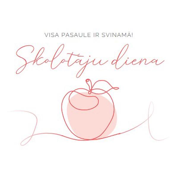 Skolotāja diena red whimsical-line