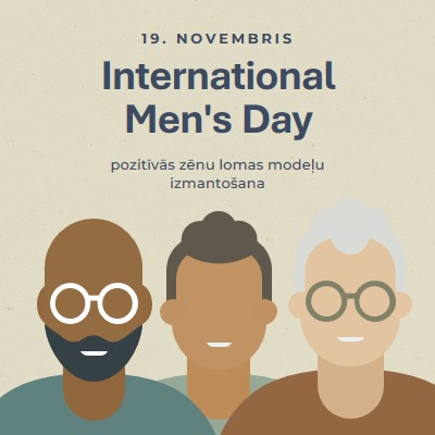 International Men's Day gray modern-color-block