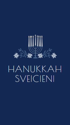 Hanukkah greetings blue modern-simple