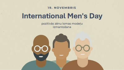 International Men's Day gray modern-color-block