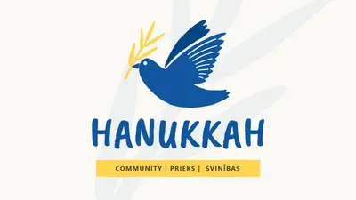 Hanukkah wishes blue organic-simple