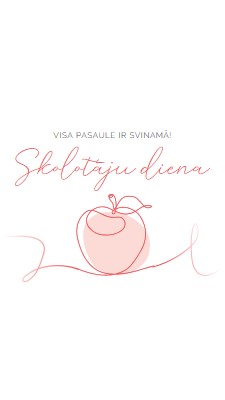 Skolotāja diena red whimsical-line