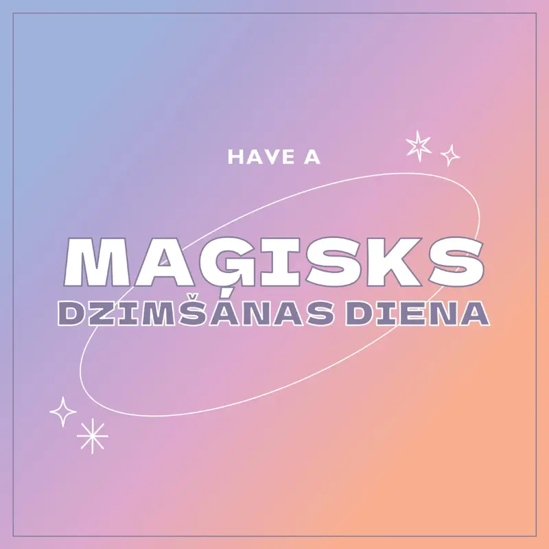 Brīnumainā dzimšanas diena purple magical,modern,gradient