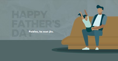 Happy Father's Day blue modern-color-block