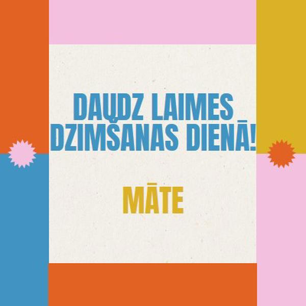 Daudz laimes dzimšanas dienā! gray retro,bold,geometric