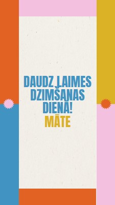 Daudz laimes dzimšanas dienā! gray retro,bold,geometric