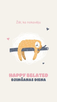 Belated birthday wishes white playful,cute,illustrative,whimsical,friendly,charming,graphic