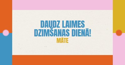 Daudz laimes dzimšanas dienā! gray retro,bold,geometric