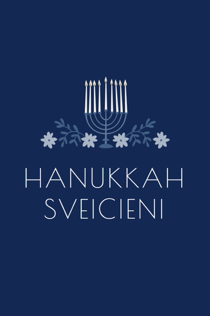 Hanukkah greetings blue modern-simple
