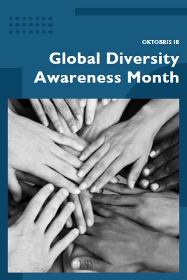 Global Diversity Awareness Month blue modern-geometric-&-linear