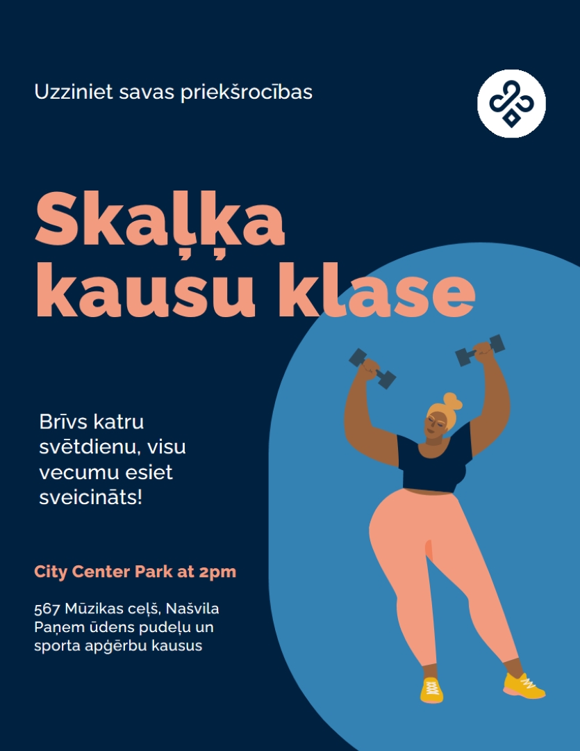 Simple modern exercise flyer blue modern,simple,flat-graphic