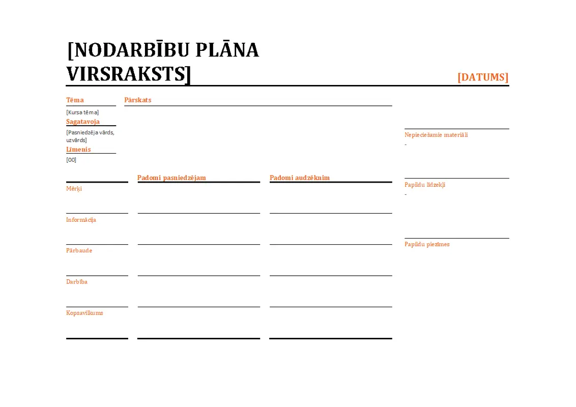 Dienas nodarbību plānotājs