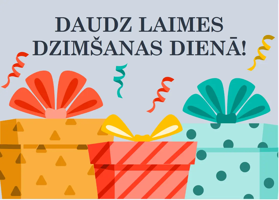 Dzimšanas dienas apsveikums ar pievilcīgām dāvanām modern-simple
