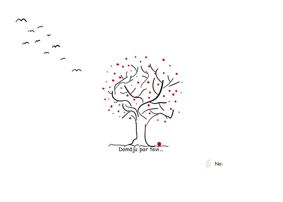 Koka līdzjūtības kartīte whimsical-line