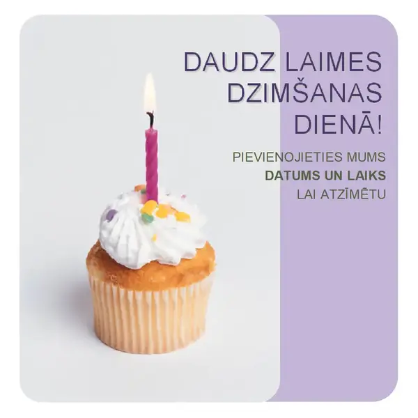Dzimšanas dienas ielūguma skrejlapa (ar kūkas attēlu) modern-simple