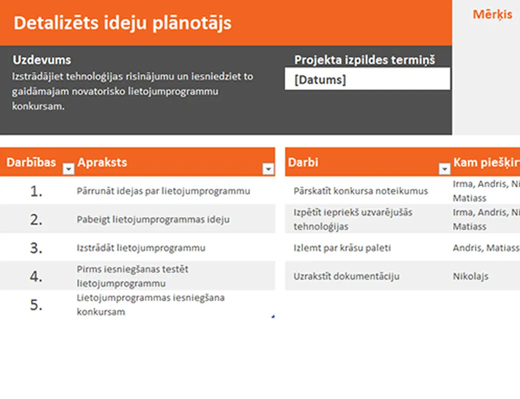 Ideju plānotājs modern simple