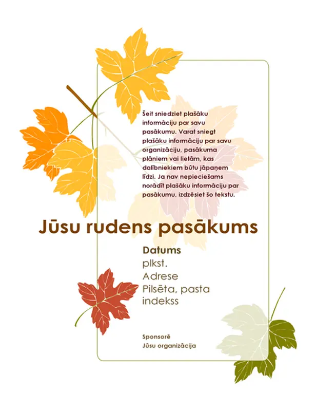 Rudens pasākuma skrejlapa (ar lapām)