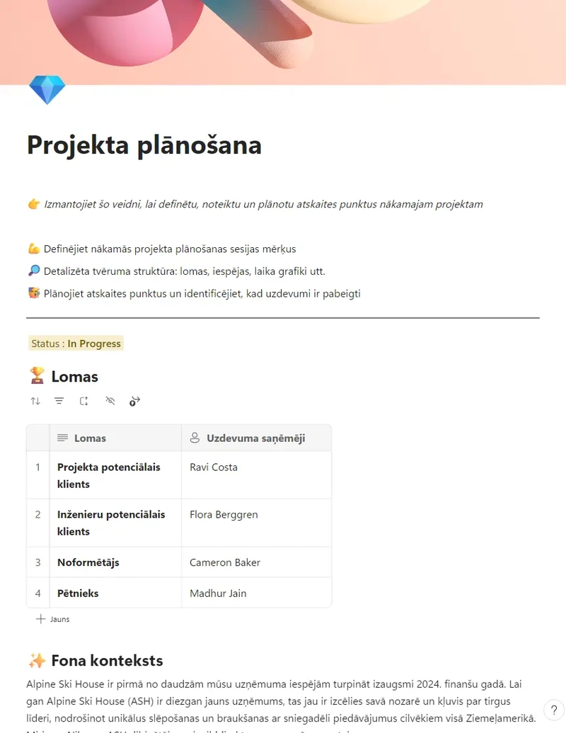 Projekta plānošana