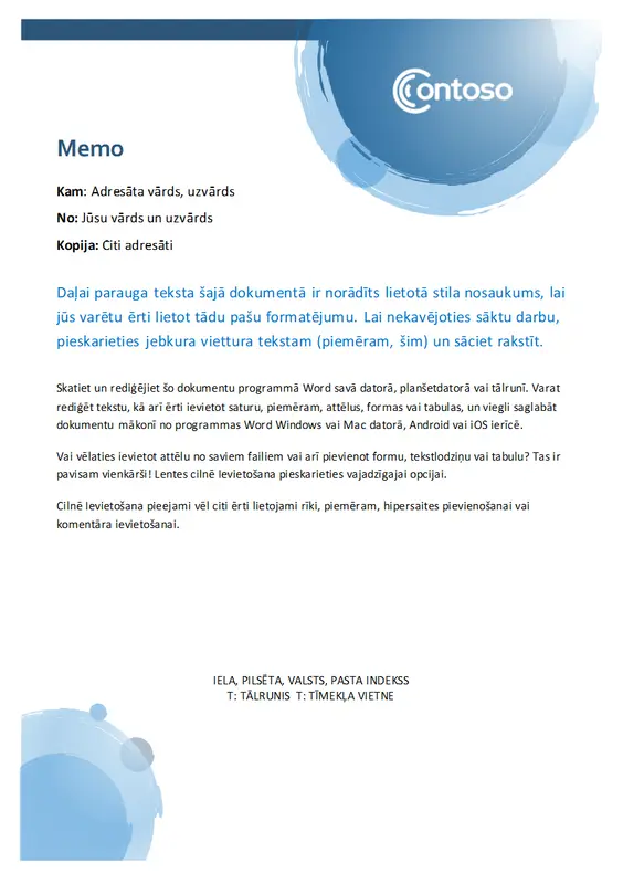 Ziņojums ar ziliem apļiem modern simple