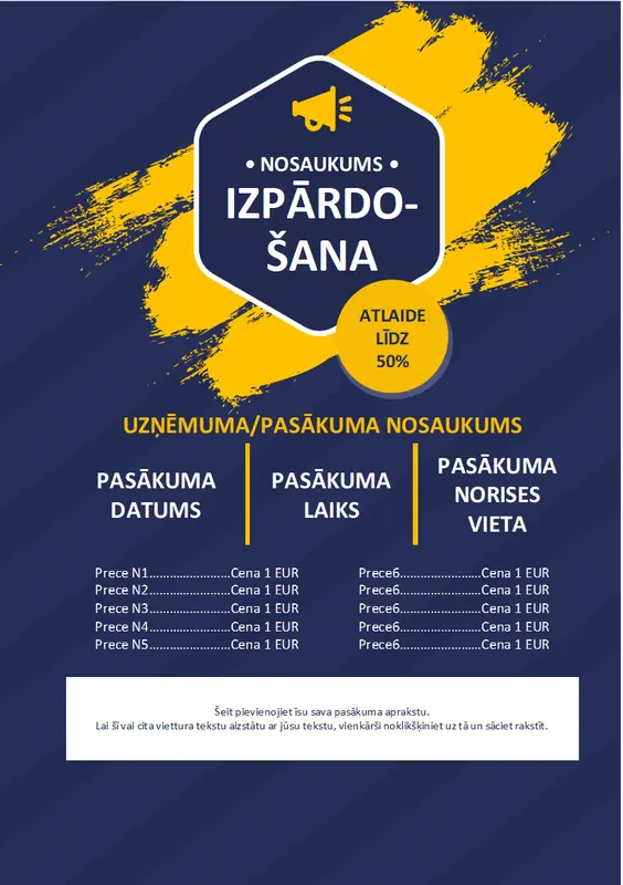 Izpārdošanas skrejlapa
