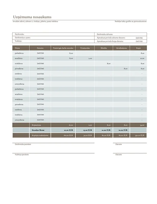 Divu nedēļu laika grafiks modern simple