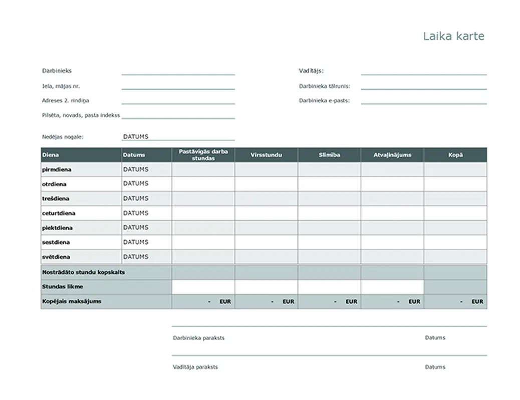 Laika karte modern simple