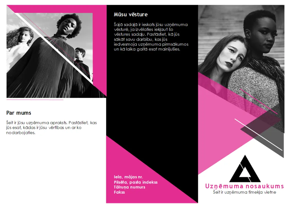 Modes nama brošūra pink modern-geometric
