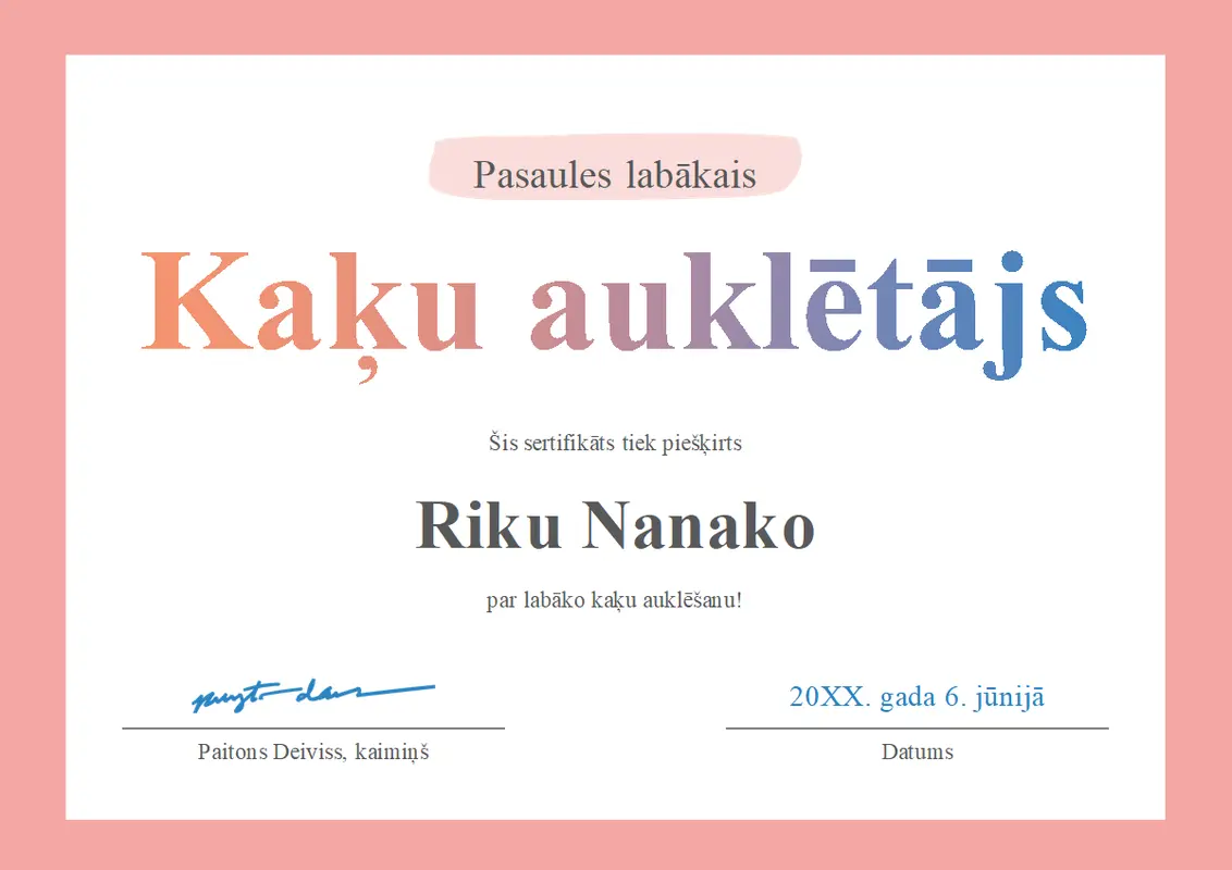 Diploms “Pasaulē vislabākais” modern-simple