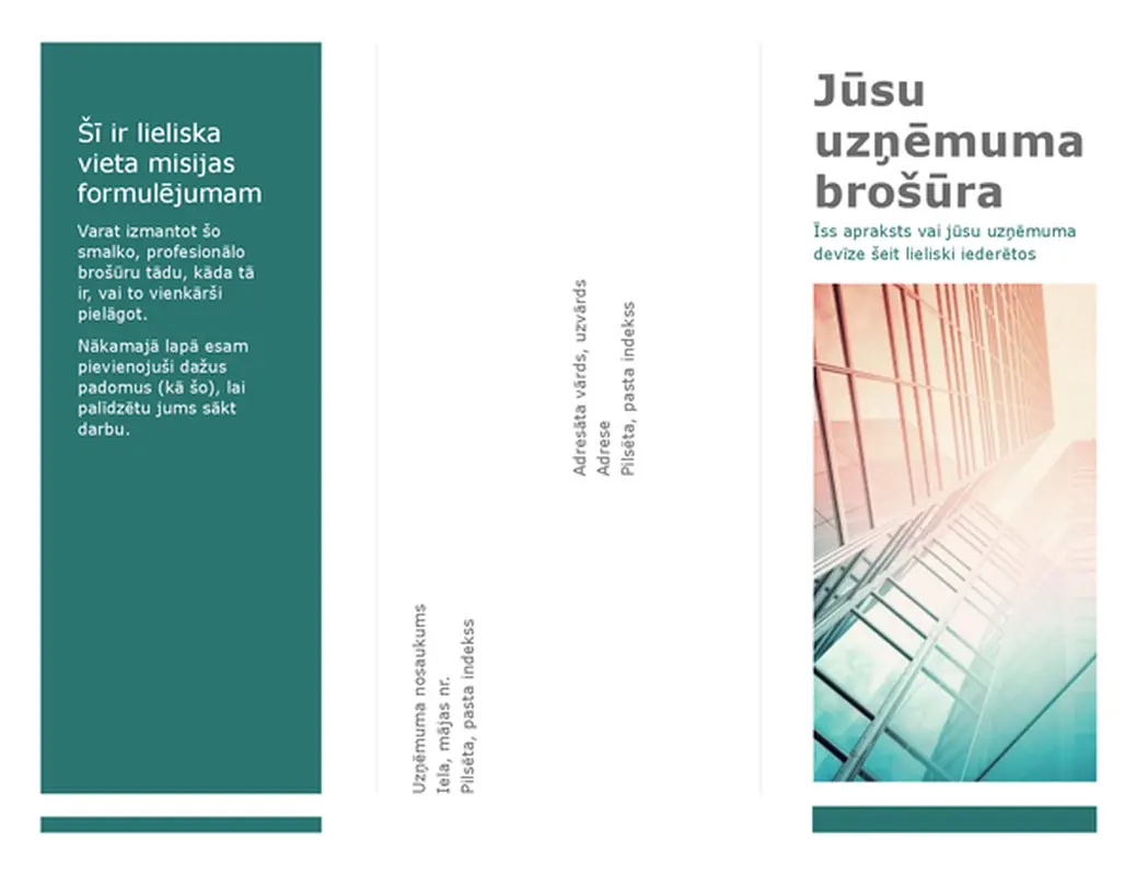Trīskārt salocīta brošūra (zila)