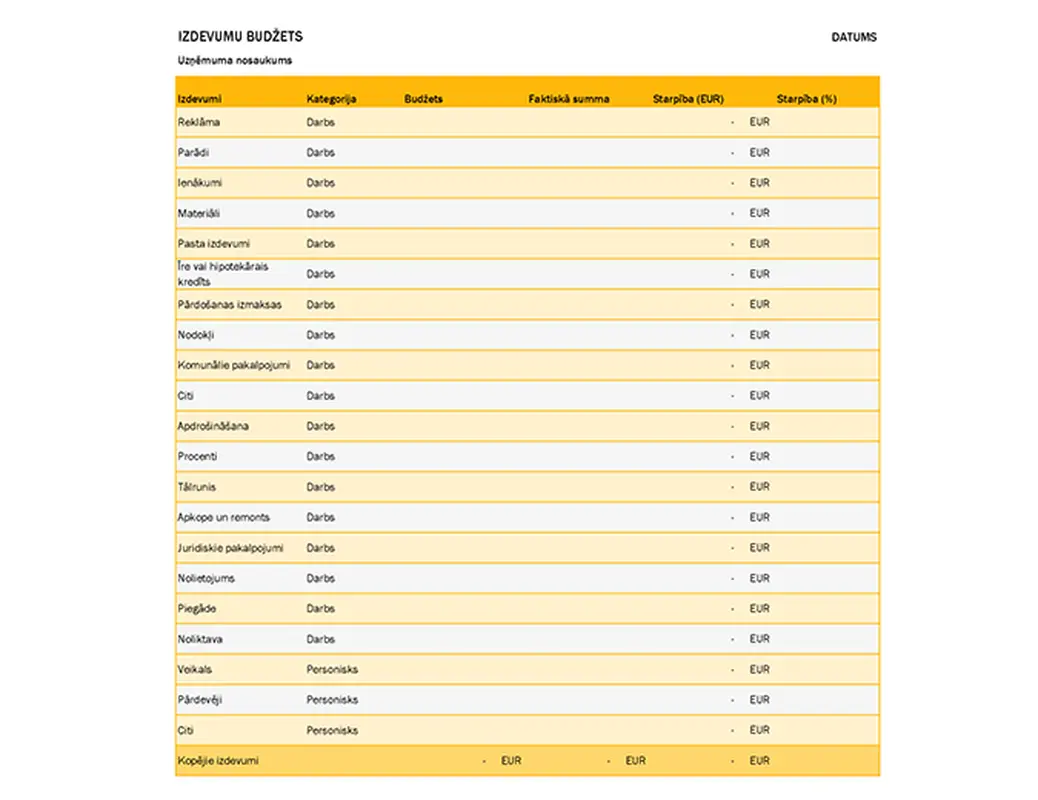 Izdevumu budžets modern simple