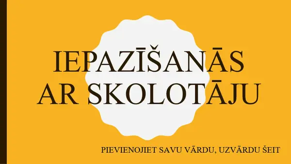 Iepazīšanās ar skolotāju modern color block
