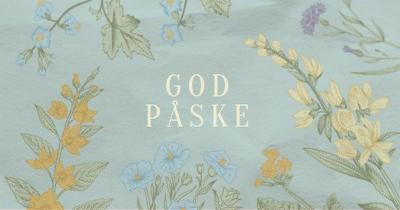 Påskeønsker blue vintage-botanical