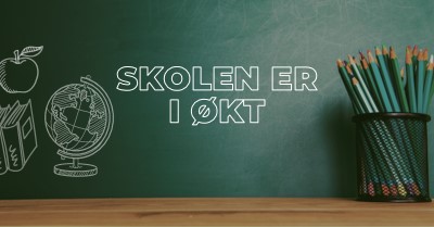 Skolen er i økt green modern-simple