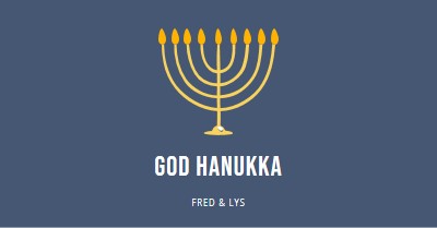 Hanukkah Sameach blue modern-simple