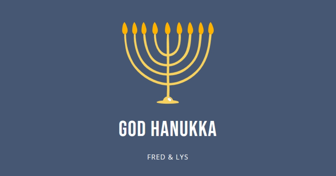 Hanukkah Sameach blue modern-simple